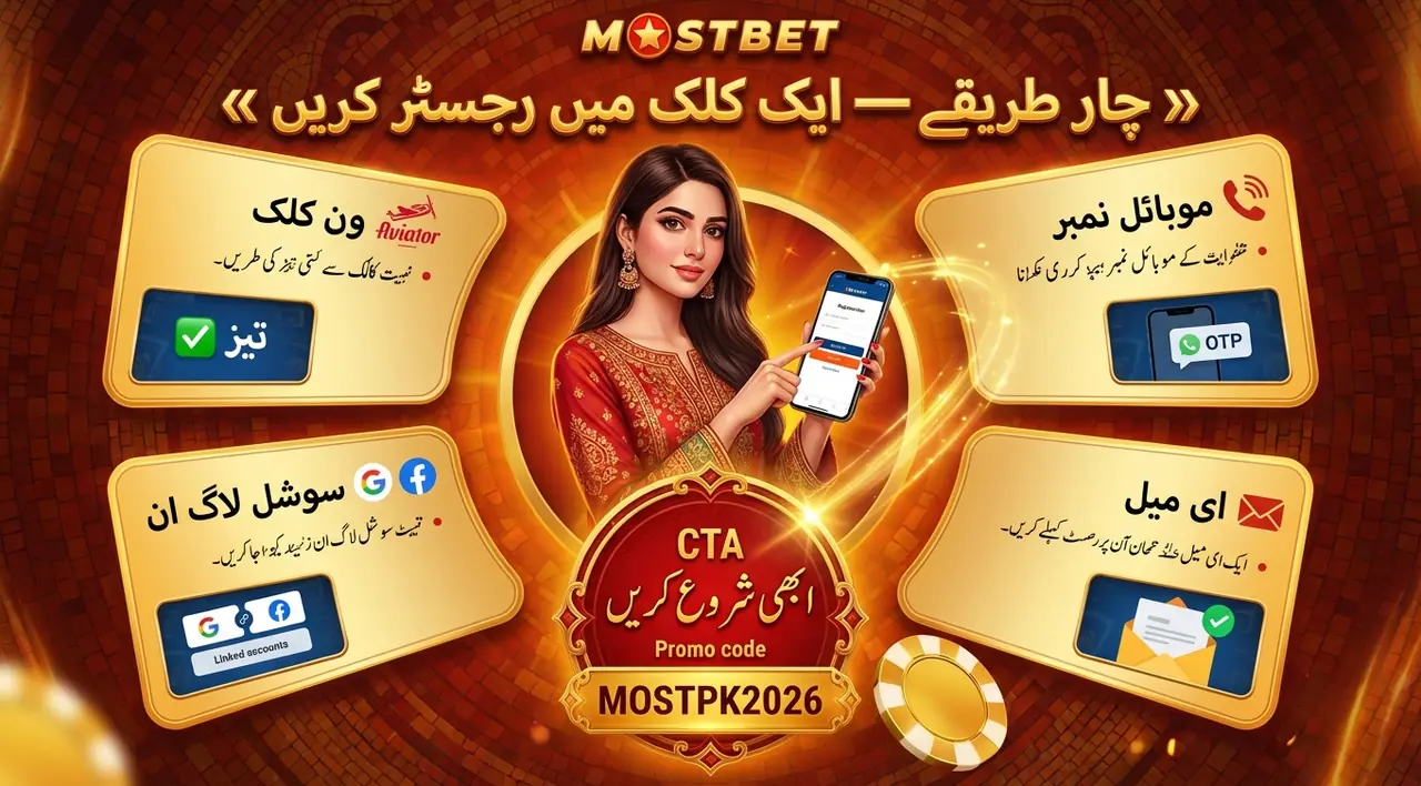 Ways to register at Mostbet