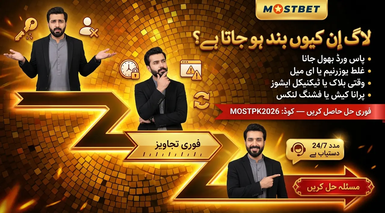 لاگ اِن مسائل — Mostbet میں داخل ہونے میں رکاوٹیں
